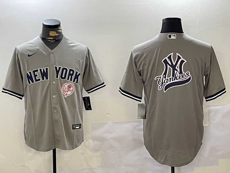 Men New York Yankees Blank Grey Game 2024 Nike MLB Jersey style 102732